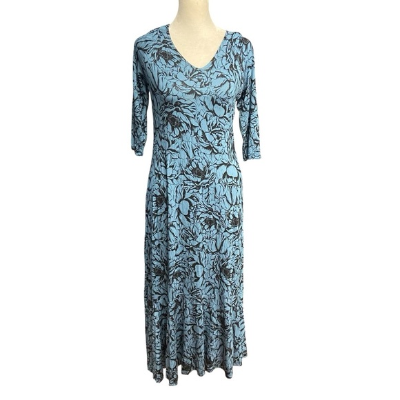 Mimi Maternity Cascade Floral Maternity Dress Size S Ankle Length 3/4 sleeves - Picture 6 of 13
